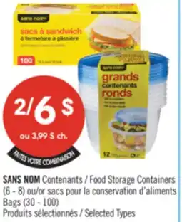 Pharmaprix FAITES VOTRE COMBINAISON Food Storage Containers (6 - 8) or Bags (30 - 100) offer