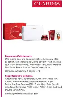 Pharmaprix Programme Multi-Intensive de Clarins offer
