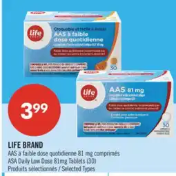 Pharmaprix LIFE BRAND ASA Daily Low Dose 81mg Tablets offer