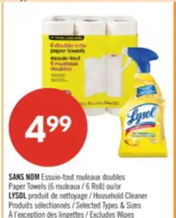 Pharmaprix NO NAME Paper Towel (6 Roll) or LYSOL Household Cleaner offer