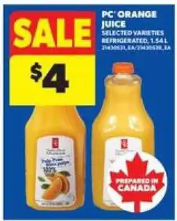 Real Canadian Superstore PC Orange Juice offer