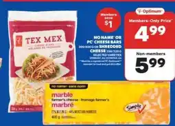 Real Canadian Superstore No Name or PC Cheese Bars or Shredded Cheese offer