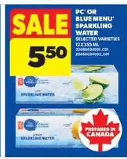 Real Canadian Superstore PC or Blue Menu Sparkling Water offer