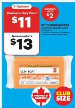 Real Canadian Superstore PC Cheese Blocks offer