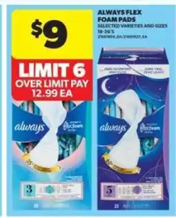 Real Canadian Superstore Always Flex Foam Pads offer