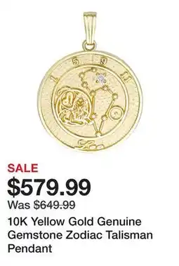 TSC Stores 10K Yellow Gold Genuine Gemstone Zodiac Talisman Pendant offer