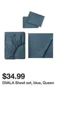 IKEA DVALA Sheet set, blue, Queen offer