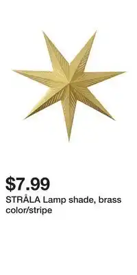 IKEA STRÅLA Lamp shade, brass color/stripe offer