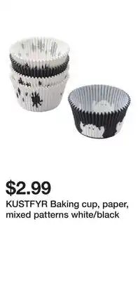 IKEA KUSTFYR Baking cup, paper, mixed patterns white/black offer