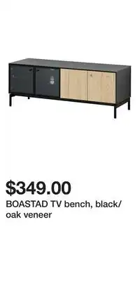 IKEA BOASTAD TV bench, black/oak veneer offer