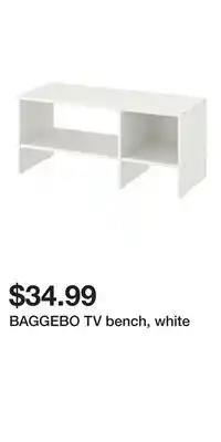 IKEA BAGGEBO TV bench, white offer