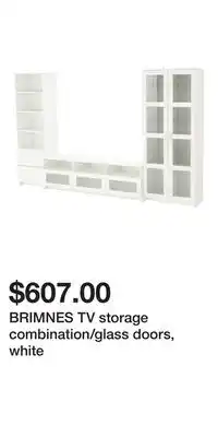 IKEA BRIMNES TV storage combination/glass doors, white offer
