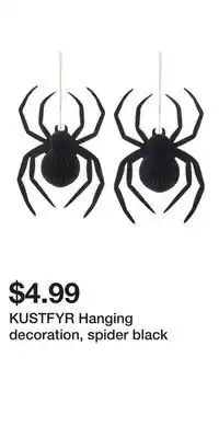 IKEA KUSTFYR Hanging decoration, spider black offer