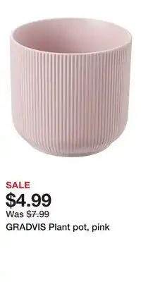 IKEA GRADVIS Plant pot, pink offer