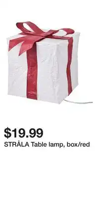 IKEA STRÅLA Table lamp, box/red offer