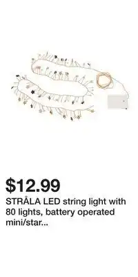 IKEA STRÅLA LED string light with 80 lights, battery operated mini/star gold-colour offer