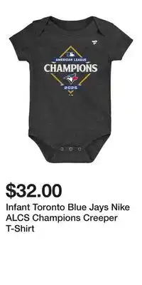 Sport Chek Infant Toronto Blue Jays Nike ALCS Champions Creeper T-Shirt offer