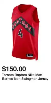 Sport Chek Toronto Raptors Nike Matt Barnes Icon Swingman Jersey offer