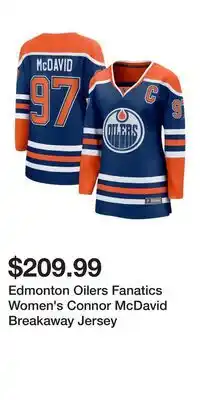 Sport Chek Edmonton Oilers Fanatics Women's Connor McDavid Breakaway Jersey offer