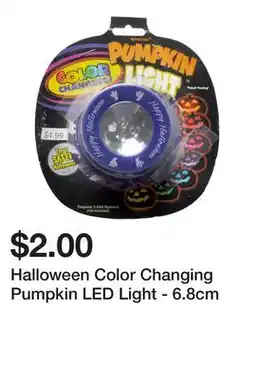 Dollarama Halloween Color Changing Pumpkin LED Light - 6.8cm offer