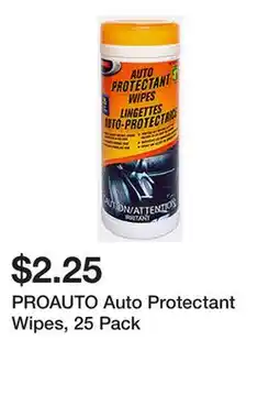Dollarama PROAUTO Auto Protectant Wipes, 25 Pack offer