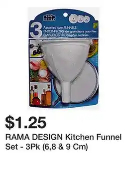 Dollarama RAMA DESIGN Kitchen Funnel Set - 3Pk (6,8 & 9 Cm) offer