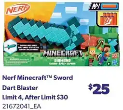 Real Canadian Superstore Nerf Minecraft Sword Dart Blaster offer