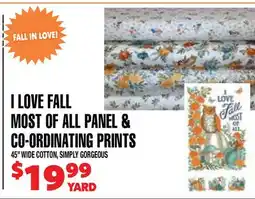 Len's Mill Stores I LOVE FALL MOST OF ALL PANEL & CO-ORDINATING PRINTS offer