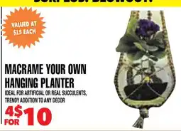 Len's Mill Stores MACRAME YOUR OWN HANGING PLANTER offer