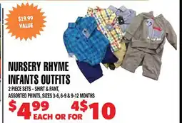 Len's Mill Stores NURSERY RHYME INFANTS OUTFITS offer