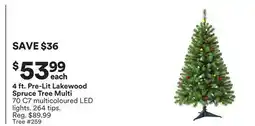 Michaels 4 ft. Pre-Lit Lakewood Spruce Tree Multi offer