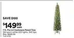 Michaels 7 ft. Pre-Lit Cashmere Pencil Tree offer