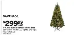 Michaels 7 ft. Pre-Lit Celebration Pine Tree offer