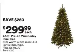 Michaels 7.5 ft. Pre-Lit Wimberley Pine Tree offer