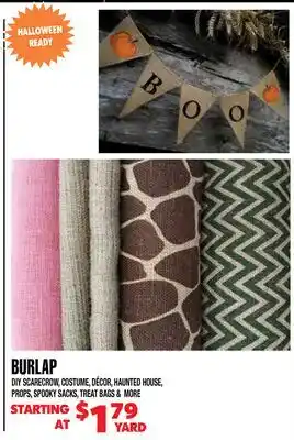 Len's Mill Stores BURLAP offer