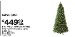 Michaels 9 ft. Pre-Lit rothwell Fir Tree offer