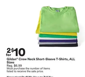 Michaels Gildan Crew Neck Short-Sleeve T-Shirts, ALL Sizes offer