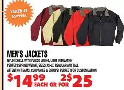 Len's Mill Stores MEN'S JACKETS offer