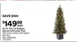 Michaels 4.5 ft. Pre-Lit Sedona Spruce entryway Tree offer