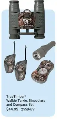 Cabela's TrueTimber Walkie Talkie, Binoculars and Compass Set offer