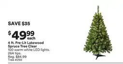 Michaels 4 ft. Pre-Lit Lakewood Spruce Tree Clear offer