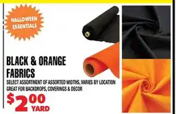 Len's Mill Stores BLACK & ORANGE FABRICS offer