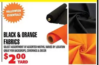 Len's Mill Stores BLACK & ORANGE FABRICS offer