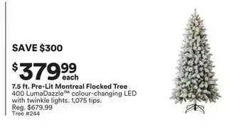 Michaels 7.5 ft. Pre-Lit Montreal Flocked Tree offer