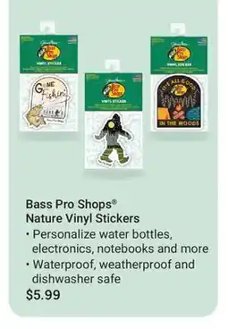Cabela's Bass Pro Shops Nature Vinyl Stickers offer