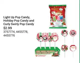 Cabela's Light Up Pop Candy, Holiday Pop Candy and Curly Swirly Pop Candy offer