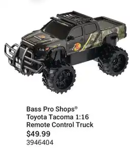 Cabela's Bass Pro Shops Toyota Tacoma 1:16 Remote Control Truck offer