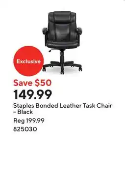 Staples Staples Bonded Leather Task Chair - Black offer