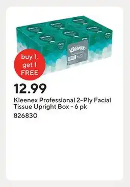 Staples Kleenex Professional 2-Ply Facial Tissue Upright Box - 6 pk offer