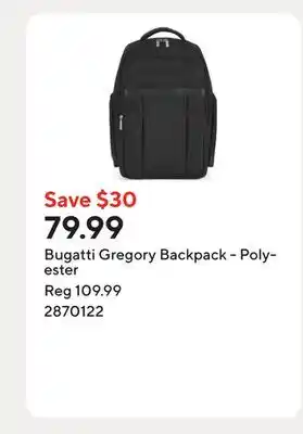 Staples Bugatti Gregory Backpack - Polyester offer